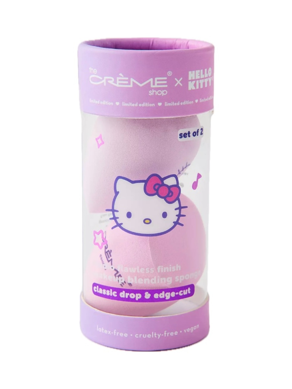 The Crème Shop x Hello Kitty Makeup Sponge Duo Classic Edge-Cut Teardrop NIB